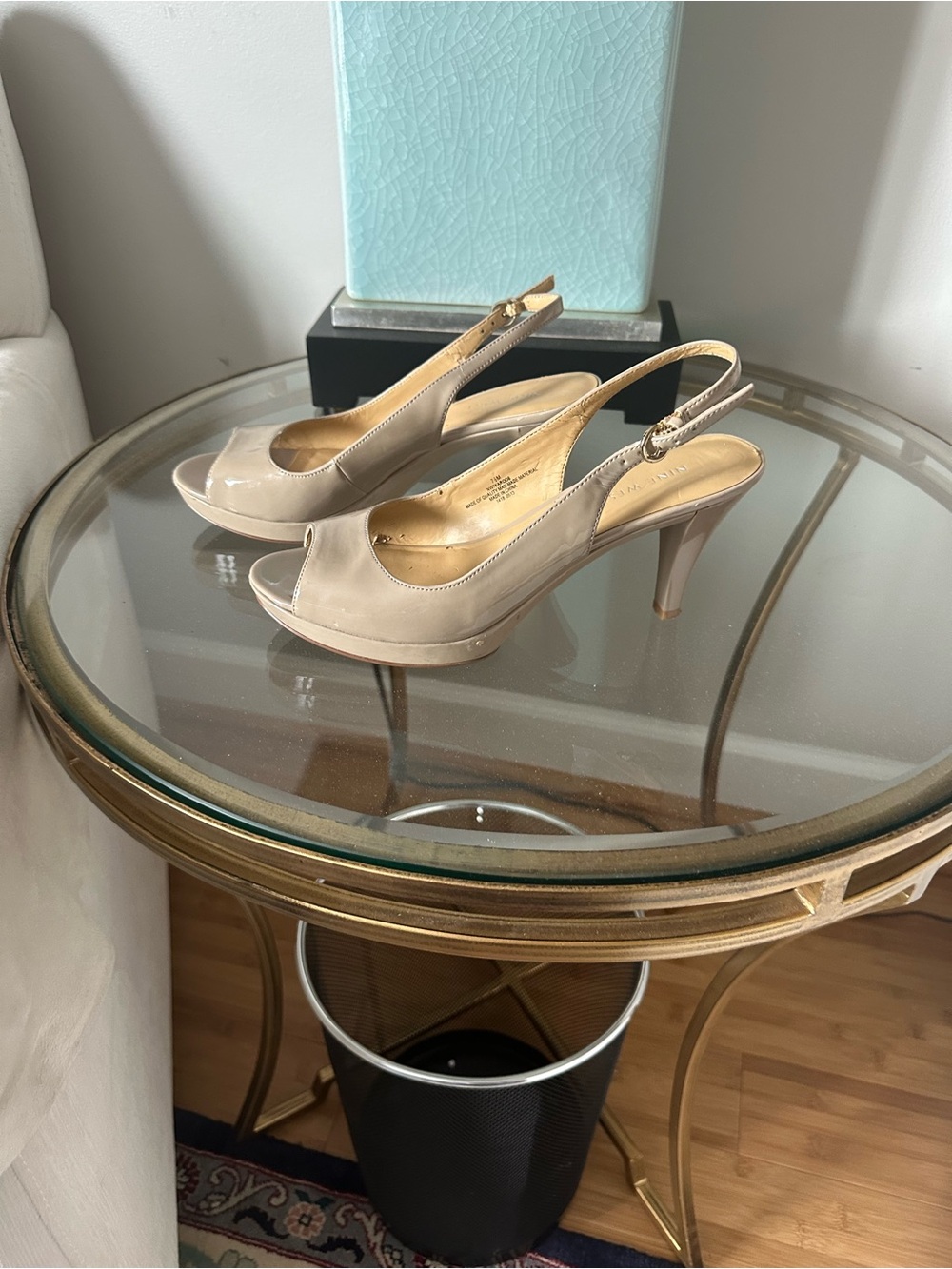 Nine West sling back, open toe pumps!